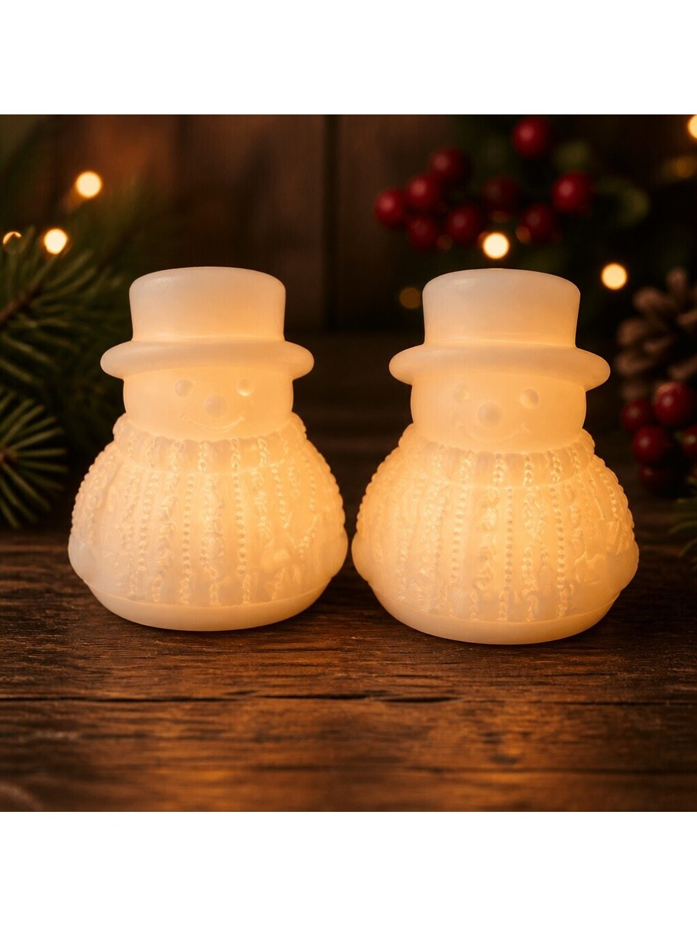 Better Homes & Gardens Christmas Snowman Decorative Candles 2-Pack NIB 3.77"